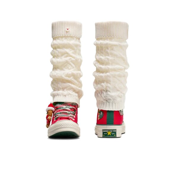 Converse Chuck 70 Hi Christmas 'Gingerbread & Knit Sock' Red A12454C MENS SZ 12 - Picture 16 of 16